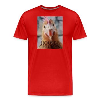 House of the Chicken - Men's Premium Organic T-Shirt - red - Front - Damien (186cm)
