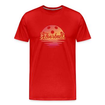 Floorball Unihockey FLOORBALL Floorball-FREIZEIT - Männer Premium Bio T-Shirt - Rot - Vorne - Damien (186cm)