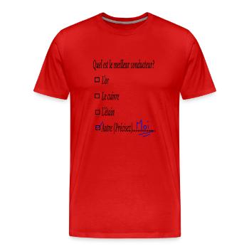 meilleur conducteur - T-shirt bio Premium Homme - rouge - Devant - Damien (186cm)
