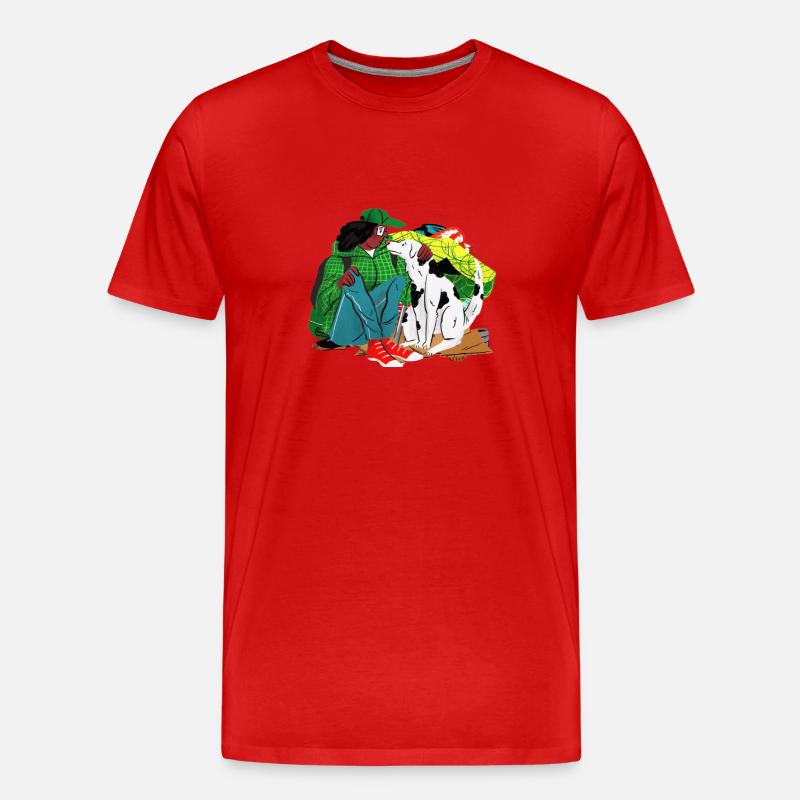 Beste Freund - Männer Premium Bio T-Shirt - Rot