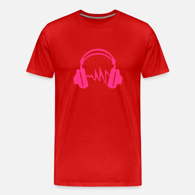 Equalizer Audio-Musik-Kopfhörer DJ zik20 - Männer Premium Bio T-Shirt - Rot
