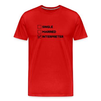 interprète / traducteur / traduction / Métier / - T-shirt bio Premium Homme - rouge - Devant - Damien (186cm)
