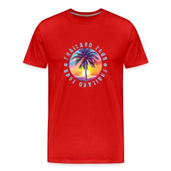 Circuit en Thaïlande coloré - T-shirt bio Premium Homme - rouge - Devant - Damien (186cm)