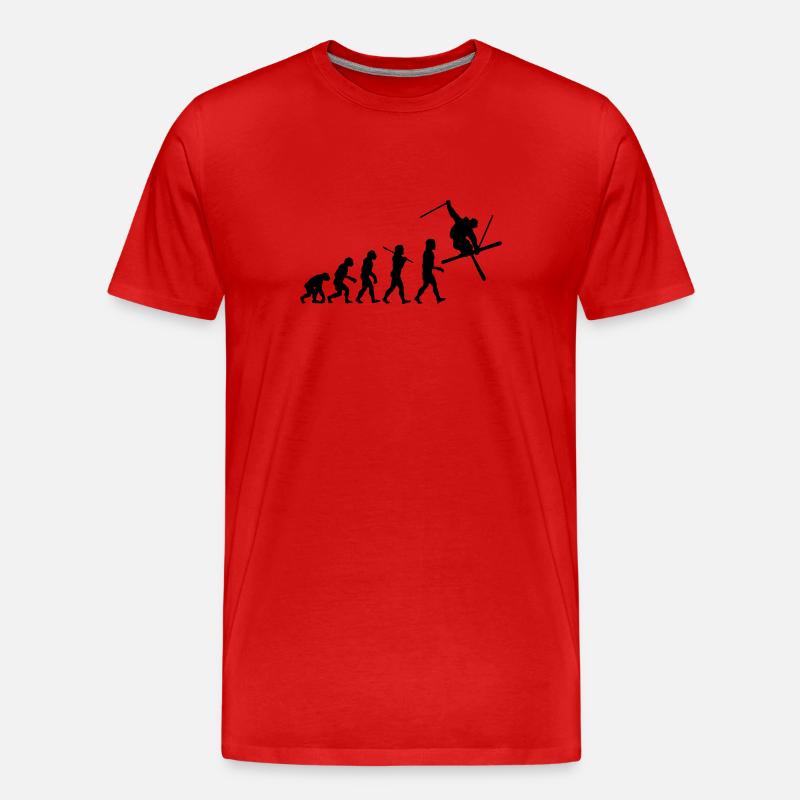 Ski Evolution - Männer Premium Bio T-Shirt - Rot