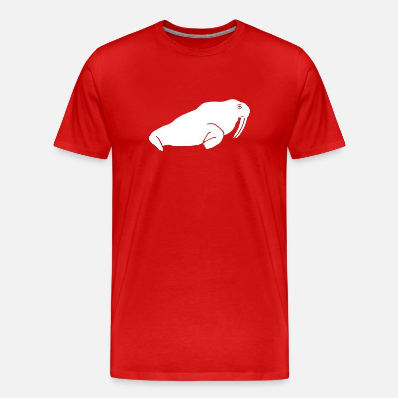 Walross - Männer Premium Bio T-Shirt - Rot