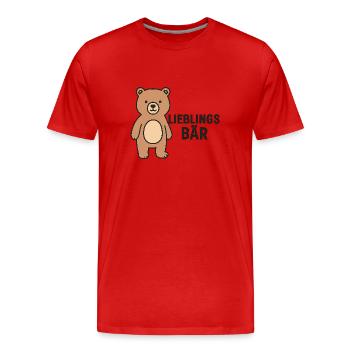 FAVORITE BEAR - Men's Premium Organic T-Shirt - red - Front - Damien (186cm)