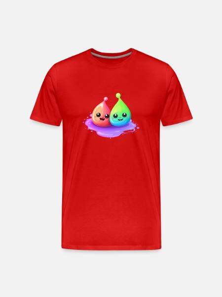 Two cheerful slimes - Men's Premium Organic T-Shirt - red
