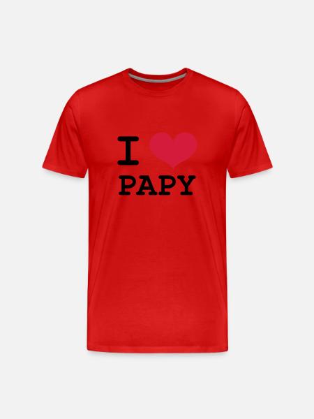 I Love Papy! - Men's Premium Organic T-Shirt - red