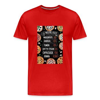 Ridiculously Priced Pizza Hawaii on Italian Menu - Men's Premium Organic T-Shirt - red - Front - Damien (186cm)