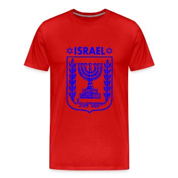 Menorah Coat of Arms of Israel Coat of Arms of Israel - Men's Premium Organic T-Shirt - red - Front - Damien (186cm)
