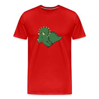 Liebe Triceratops - Männer Premium Bio T-Shirt - Rot - Vorne - Damien (186cm)
