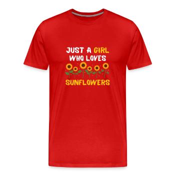 Garden Flowers Flower Girl Gift Sunflower - Men's Premium Organic T-Shirt - red - Front - Damien (186cm)