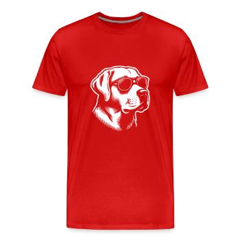Labrador Retriever Loyauté Ami de la famille - T-shirt bio Premium Homme - rouge - Devant - Damien (186cm)