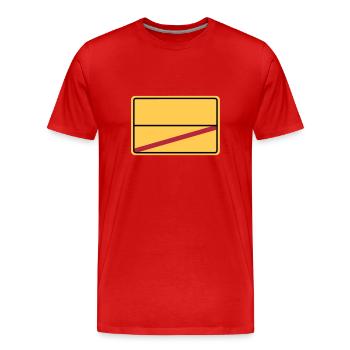 Ortsschild end - blank - Men's Premium Organic T-Shirt - red - Front - Damien (186cm)