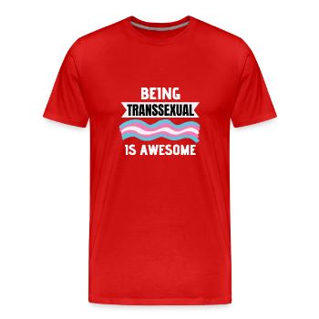 Trans Pride LGBT Transgender Gift Transsexual - T-shirt bio Premium Homme - rouge - Devant - Damien (186cm)