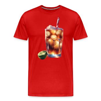Ein Glas kaltes Sodagetränk - Männer Premium Bio T-Shirt - Rot - Vorne - Damien (186cm)