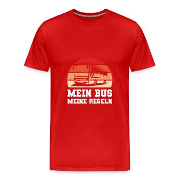 Busfahrer Mein Bus Meine Regeln - Männer Premium Bio T-Shirt - Rot - Vorne - Damien (186cm)