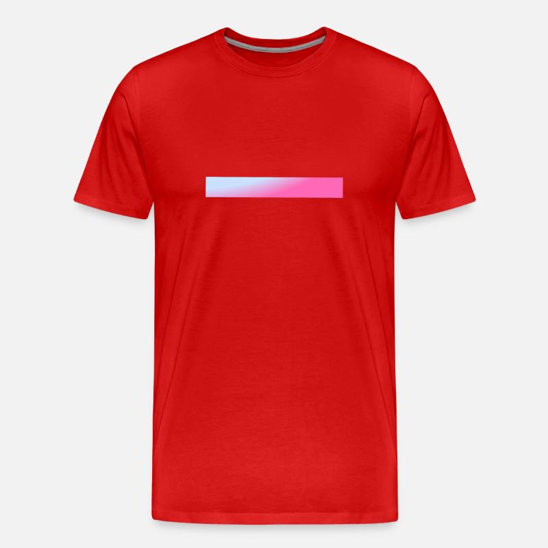 Balken Blau & Pinker Farbverlauf - Männer Premium Bio T-Shirt - Rot