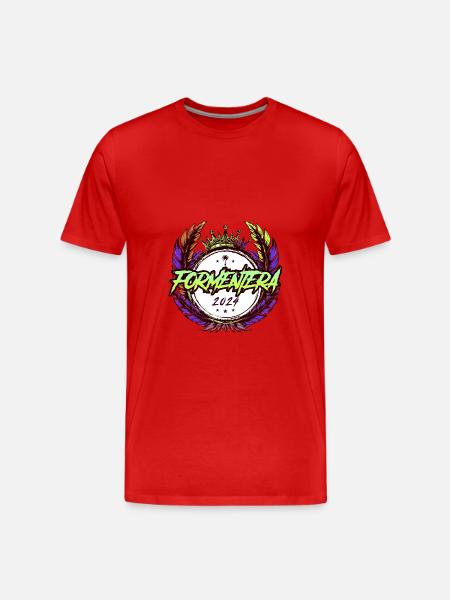 Formentera 2024 Multicoloured - Men's Premium Organic T-Shirt - red