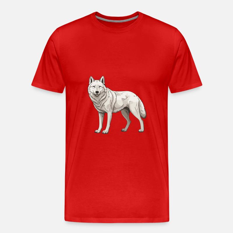 Wolf Tier - Männer Premium Bio T-Shirt - Rot