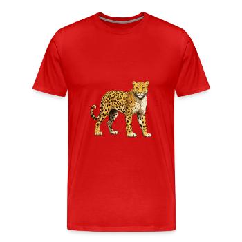 Guépard - T-shirt bio Premium Homme - rouge - Devant - Damien (186cm)
