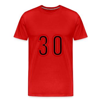 Justaucorps 30 Nombre d’années - T-shirt bio Premium Homme - rouge - Devant - Damien (186cm)