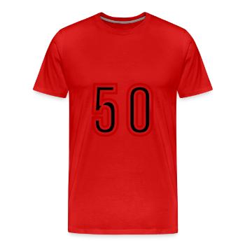 Maillot 50 Années Chiffres - T-shirt bio Premium Homme - rouge - Devant - Damien (186cm)