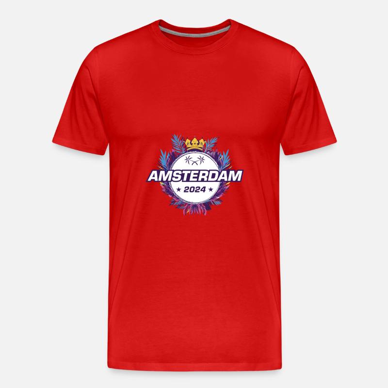 Amsterdam 2024 - Männer Premium Bio T-Shirt - Rot