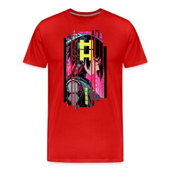 Cyborg Woman symbole futurisque - T-shirt bio Premium Homme - rouge - Devant - Damien (186cm)