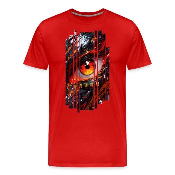 Cyborg Eyes Drachenmädchen - Männer Premium Bio T-Shirt - Rot - Vorne - Damien (186cm)