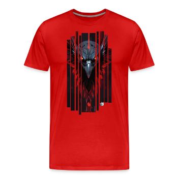Cyborg corbeau kanji rouge - T-shirt bio Premium Homme - rouge - Devant - Damien (186cm)