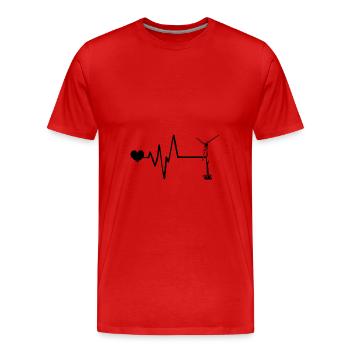 Windrad Puls Liebe Energie - Männer Premium Bio T-Shirt - Rot - Vorne - Damien (186cm)