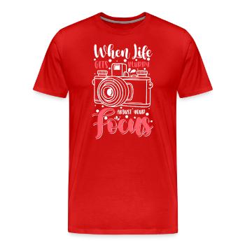 Fotografie Fotografin Bild - Männer Premium Bio T-Shirt - Rot - Vorne - Damien (186cm)