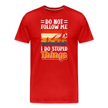 Sports Snow Winter sports Wooden sledges - Men's Premium Organic T-Shirt - red - Front - Damien (186cm)