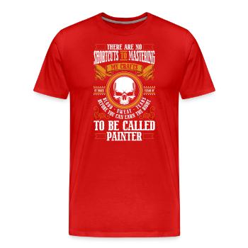 Peinture Peinture Peintre coloré - T-shirt bio Premium Homme - rouge - Devant - Damien (186cm)