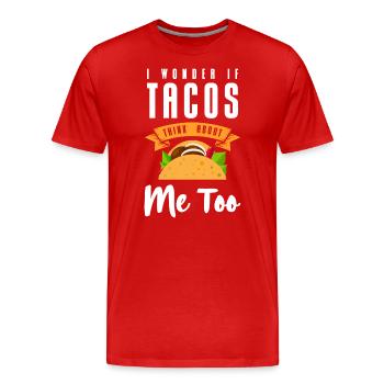 Burrito mexicain affamé - T-shirt bio Premium Homme - rouge - Devant - Damien (186cm)