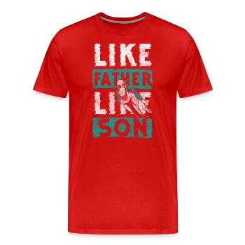 Motorcycle Motocross Trail Terrain - Men's Premium Organic T-Shirt - red - Front - Damien (186cm)