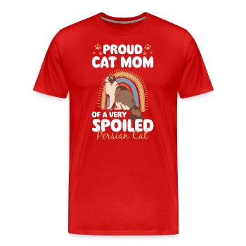 Perser Katze Katzendame Katzenfreund Pfote - Männer Premium Bio T-Shirt - Rot - Vorne - Damien (186cm)