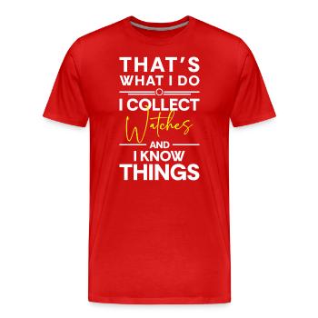 Watch Lovers Montre de luxe - T-shirt bio Premium Homme - rouge - Devant - Damien (186cm)