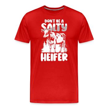 Rind Muh Tierliebe - Männer Premium Bio T-Shirt - Rot - Vorne - Damien (186cm)