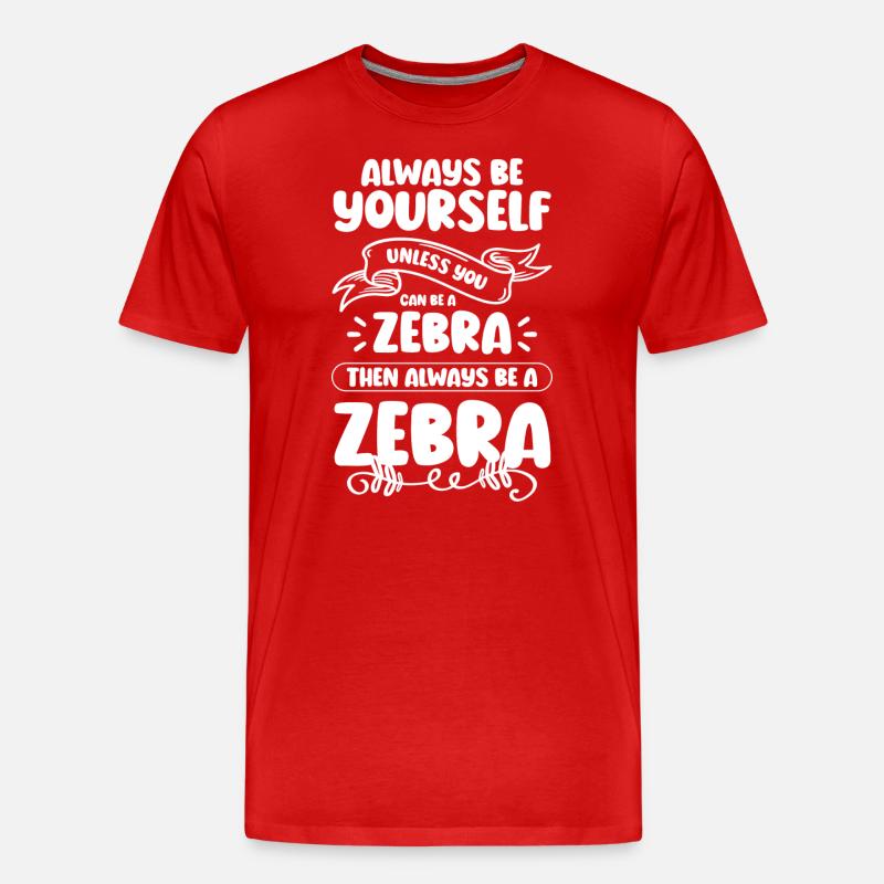 Zebra Afrika Steppenzebra - Männer Premium Bio T-Shirt - Rot