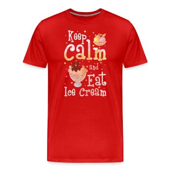 Soft Cream Scoop Beach Cream - Men's Premium Organic T-Shirt - red - Front - Damien (186cm)