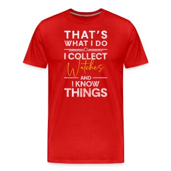 Armbanduhr Schweizer Uhrwerk - Männer Premium Bio T-Shirt - Rot - Vorne - Damien (186cm)