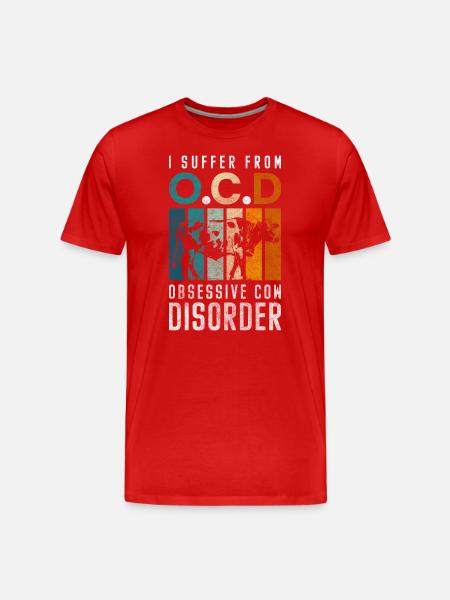 Ko Dyr Ko Pletter Græsningsdyr - Herre Premium T-shirt økologisk - rød