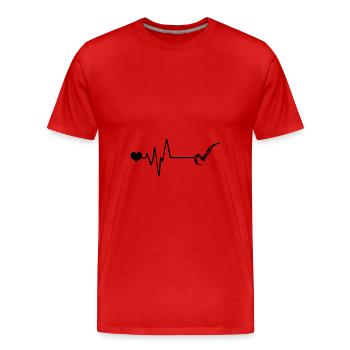 Pfeife Puls Liebe - Männer Premium Bio T-Shirt - Rot - Vorne - Damien (186cm)