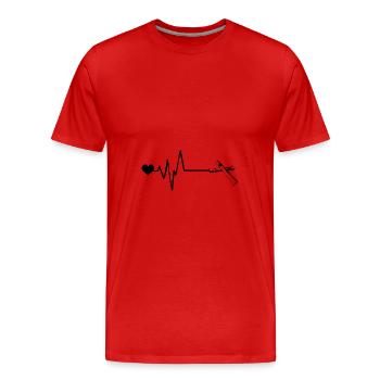 Zigarre Puls Liebe - Männer Premium Bio T-Shirt - Rot - Vorne - Damien (186cm)