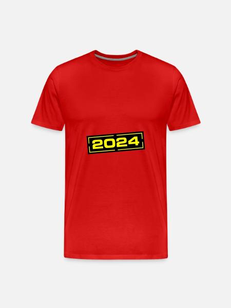 Anniversaire de l’année 2024 - T-shirt bio Premium Homme - rouge