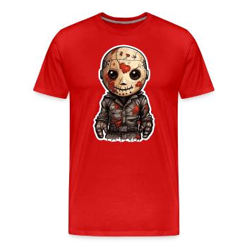 Kinder Jason Halloween - Männer Premium Bio T-Shirt - Rot - Vorne - Damien (186cm)