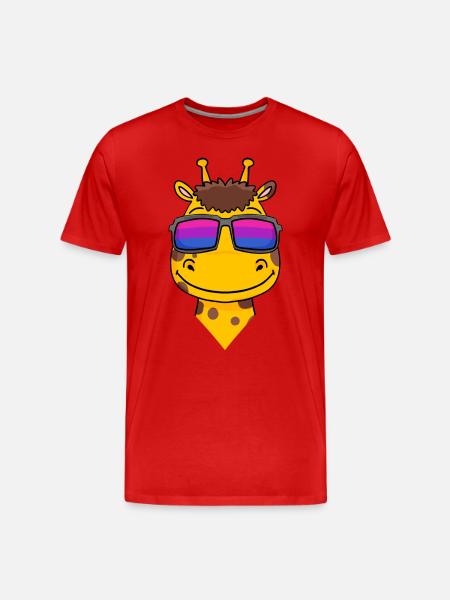 Bisexual Giraffe Gift - Men's Premium Organic T-Shirt - red
