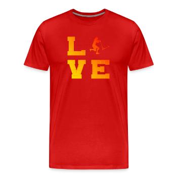 Tretroller Stunt Scooter Stunt Roller Scooter - Männer Premium Bio T-Shirt - Rot - Vorne - Damien (186cm)